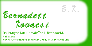 bernadett kovacsi business card